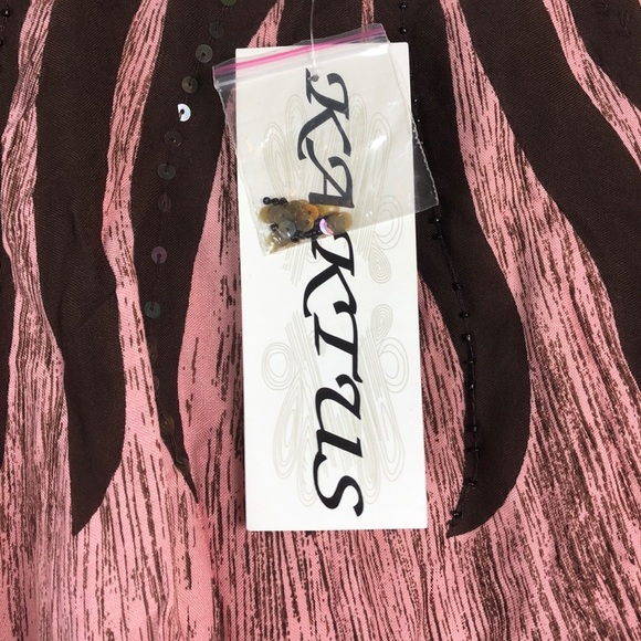 Kaktus Skirt Small Rayon Pink Brown - Picture 4 of 8